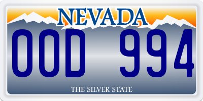 NV license plate 00D994