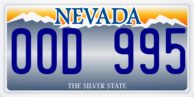 NV license plate 00D995