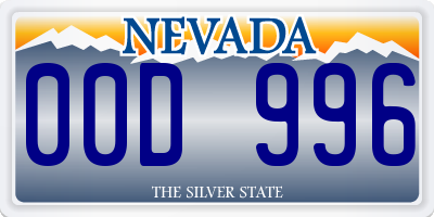 NV license plate 00D996