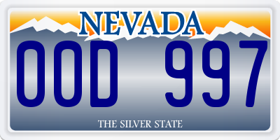 NV license plate 00D997
