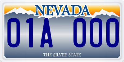 NV license plate 01A000