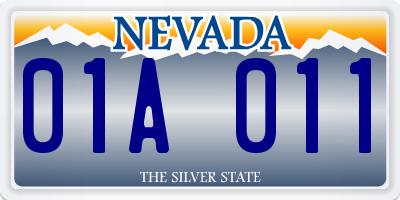 NV license plate 01A011