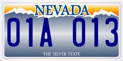 NV license plate 01A013