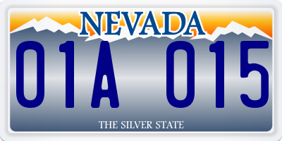 NV license plate 01A015