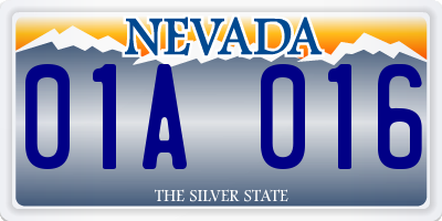 NV license plate 01A016