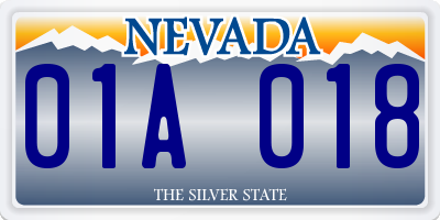 NV license plate 01A018