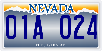 NV license plate 01A024