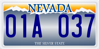 NV license plate 01A037