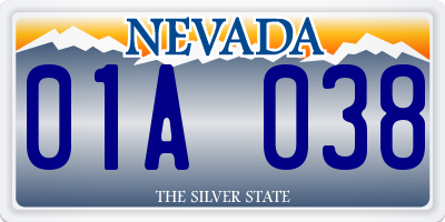 NV license plate 01A038