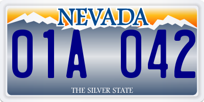 NV license plate 01A042