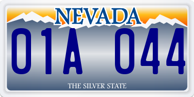 NV license plate 01A044