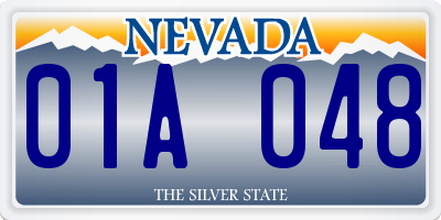 NV license plate 01A048