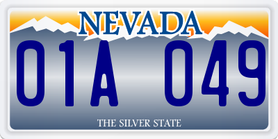 NV license plate 01A049