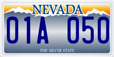 NV license plate 01A050