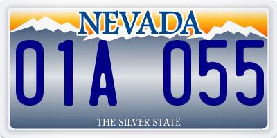 NV license plate 01A055