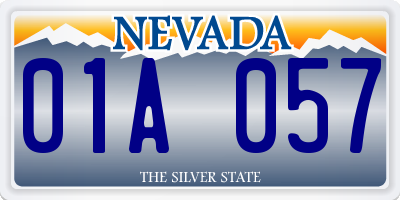 NV license plate 01A057