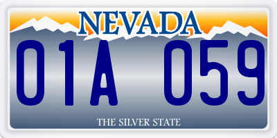 NV license plate 01A059