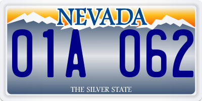 NV license plate 01A062