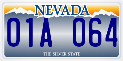 NV license plate 01A064