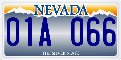 NV license plate 01A066