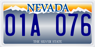 NV license plate 01A076