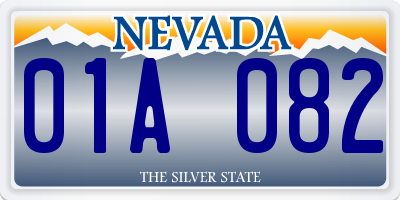 NV license plate 01A082