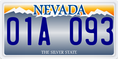 NV license plate 01A093