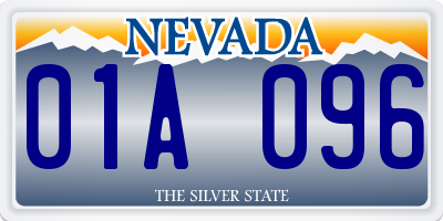 NV license plate 01A096
