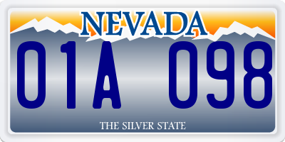 NV license plate 01A098