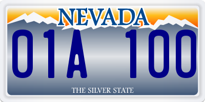 NV license plate 01A100