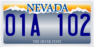 NV license plate 01A102