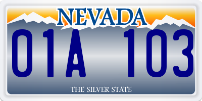NV license plate 01A103