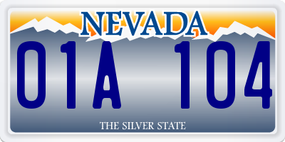 NV license plate 01A104