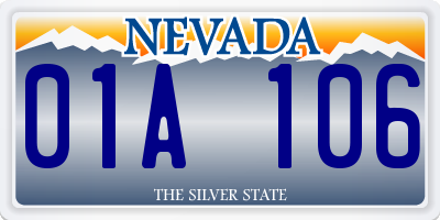 NV license plate 01A106