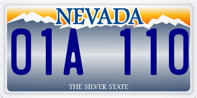 NV license plate 01A110