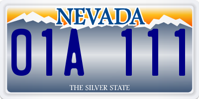 NV license plate 01A111