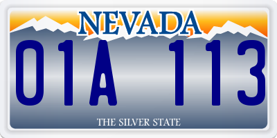 NV license plate 01A113