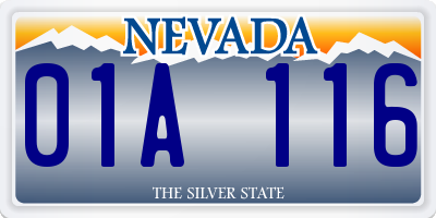 NV license plate 01A116