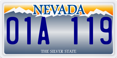 NV license plate 01A119