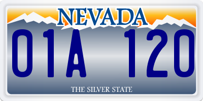 NV license plate 01A120