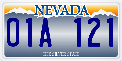 NV license plate 01A121