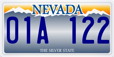 NV license plate 01A122