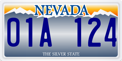 NV license plate 01A124