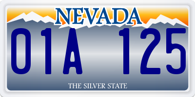 NV license plate 01A125