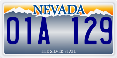 NV license plate 01A129