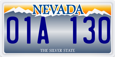 NV license plate 01A130