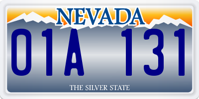 NV license plate 01A131