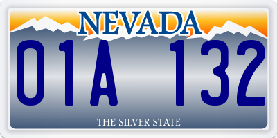 NV license plate 01A132