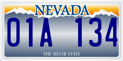 NV license plate 01A134