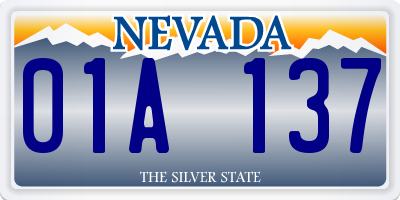 NV license plate 01A137